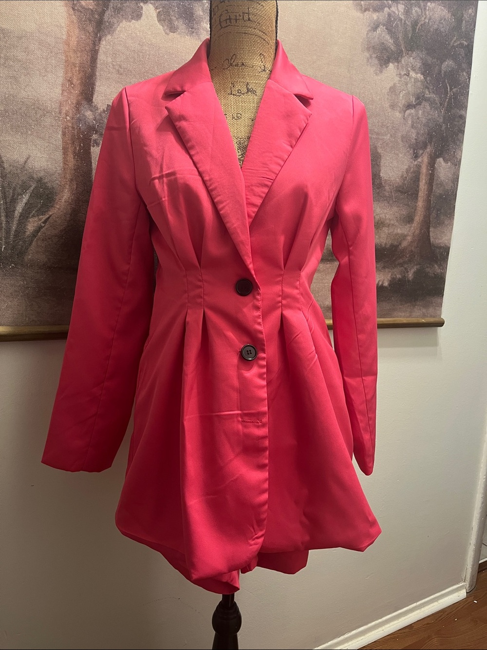 SHEIN Bright Pink Tailored Pleated Blazer Jacket and Shorts. New, it’s better sm